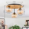 Koyoto Deckenleuchte Glas 15 cm Naturfarben, Schwarz, 3-flammig