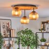 Koyoto Deckenleuchte Glas 15 cm Naturfarben, Schwarz, 3-flammig