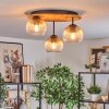 Koyoto Deckenleuchte Glas 15 cm Naturfarben, Schwarz, 3-flammig