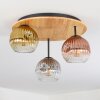 Ripoll Deckenleuchte Glas 15 cm Naturfarben, Schwarz, 3-flammig