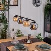 Koyoto Pendelleuchte Glas 15 cm Bernsteinfarben, Chrom, Rauchfarben, 4-flammig