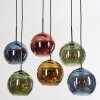 Koyoto Hängeleuchte Glas 25 cm Blau, Gold, Grün, Kupferfarben, 6-flammig
