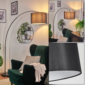Soungou Stehleuchte 38 cm Chrom, Schwarz, 1-flammig