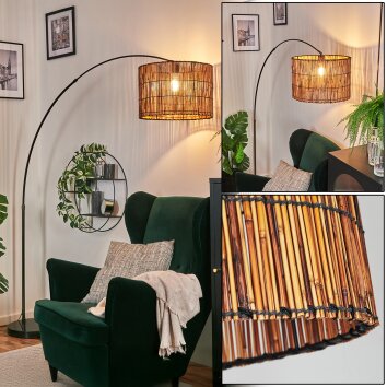 Cando Stehleuchte 40 cm Chrom, Schwarz, 1-flammig