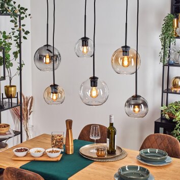 Koyoto Hängeleuchte Glas 15 cm, 20 cm Bernsteinfarben, Klar, Rauchfarben, 6-flammig