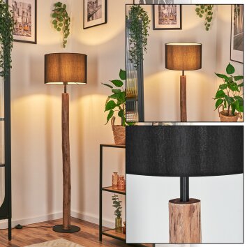 Soungou Stehleuchte 38 cm Naturfarben, Schwarz, 1-flammig