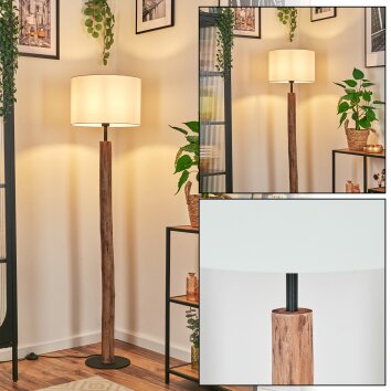 Soungou Stehleuchte 38 cm Naturfarben, Schwarz, 1-flammig