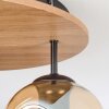 Ripoll Deckenleuchte Glas 15 cm Naturfarben, Schwarz, 3-flammig