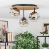 Ripoll Deckenleuchte Glas 15 cm Naturfarben, Schwarz, 3-flammig