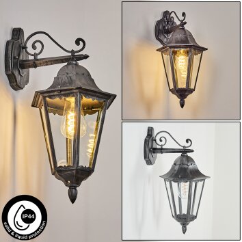 Lignac Außenwandleuchte Schwarz, Silber, 1-flammig