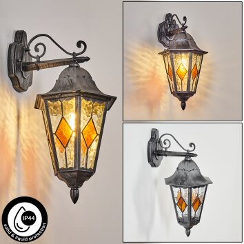Lignac Außenwandleuchte Schwarz, Silber, 1-flammig