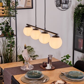 Gastor Pendelleuchte Glas 15 cm Weiß, 4-flammig