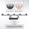 Koyoto Pendelleuchte Glas 15 cm Bernsteinfarben, Klar, Rauchfarben, 5-flammig
