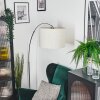 Bassagoda Bogenstehlampe 40 cm Chrom, Schwarz, 1-flammig, Stoffschirm