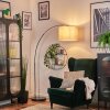 Bassagoda Bogenstehlampe 40 cm Chrom, Schwarz, 1-flammig, Stoffschirm