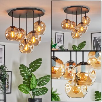 Ripoll Deckenleuchte Glas 15 cm Bernsteinfarben, 5-flammig