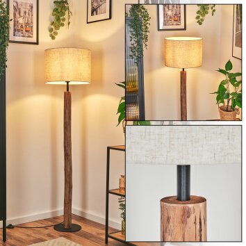 Bassagoda Stehleuchte 40 cm Naturfarben, Schwarz, 1-flammig