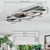 Lidor Deckenleuchte LED Chrom, Schwarz, 1-flammig