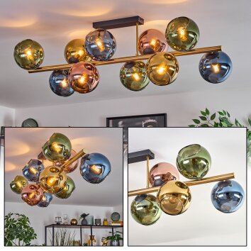 Koyoto Deckenleuchte Glas 15 cm Gold, Schwarz, 10-flammig