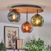 Ripoll Deckenleuchte Glas 15 cm Naturfarben, Schwarz, 3-flammig