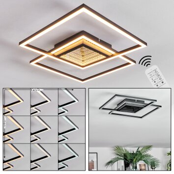 Manor Deckenleuchte LED Schwarz, 1-flammig, Fernbedienung