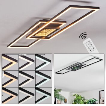 Manor Deckenleuchte LED Schwarz, 1-flammig, Fernbedienung