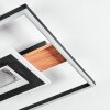 Hadel Deckenleuchte LED Holzoptik, Schwarz, 1-flammig
