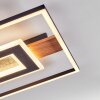 Hadel Deckenleuchte LED Holzoptik, Schwarz, 1-flammig