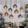 Koyoto Hängeleuchte Glas 20 cm Blau, Grün, Klar, Kupferfarben, 8-flammig