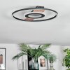 Hadel Deckenleuchte LED Holzoptik, Schwarz, 1-flammig