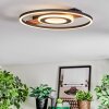 Hadel Deckenleuchte LED Holzoptik, Schwarz, 1-flammig
