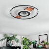 Hadel Deckenleuchte LED Holzoptik, Schwarz, 1-flammig
