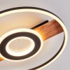 Hadel Deckenleuchte LED Holzoptik, Schwarz, 1-flammig