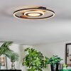 Hadel Deckenleuchte LED Holzoptik, Schwarz, 1-flammig