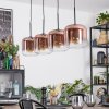 Lauden Hängeleuchte Glas 20 cm Klar, Kupferfarben, 4-flammig