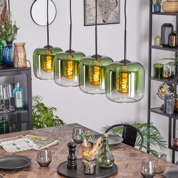 Lauden Hängeleuchte Glas 20 cm Grün, Klar, 4-flammig