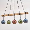 Koyoto Pendelleuchte Glas 15 cm Naturfarben, Schwarz, 5-flammig