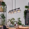 Koyoto Pendelleuchte Glas 15 cm Chrom, Klar, Rauchfarben, 4-flammig