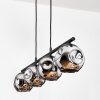 Ripoll Pendelleuchte Glas 15 cm Chrom, Rauchfarben, 4-flammig