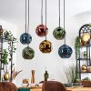 Ripoll Hängeleuchte Glas 20 cm Blau, Gold, Grün, Kupferfarben, 6-flammig