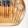 Ripoll Hängeleuchte Glas 15 cm Bernsteinfarben, Klar, Rauchfarben, 6-flammig