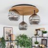 Ripoll Deckenleuchte Glas 15 cm Naturfarben, Schwarz, 3-flammig