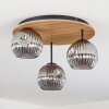 Ripoll Deckenleuchte Glas 15 cm Naturfarben, Schwarz, 3-flammig