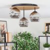 Ripoll Deckenleuchte Glas 15 cm Naturfarben, Schwarz, 3-flammig