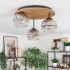 Ripoll Deckenleuchte Glas 15 cm Naturfarben, Schwarz, 3-flammig