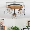 Ripoll Deckenleuchte Glas 15 cm Naturfarben, Schwarz, 3-flammig