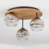 Ripoll Deckenleuchte Glas 15 cm Naturfarben, Schwarz, 3-flammig