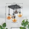 Gastor Deckenleuchte Glas 15 cm Bernsteinfarben, Rauchfarben, 5-flammig