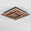 Meron Deckenleuchte LED Holzoptik, Schwarz, 1-flammig