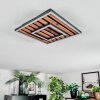 Meron Deckenleuchte LED Holzoptik, Schwarz, 1-flammig